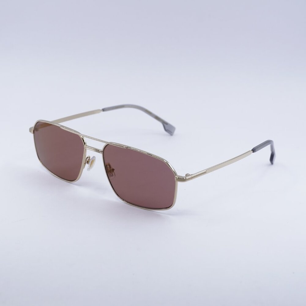 Hugo BOSS 1603/S 0J5G 4S Sunglasses Gold Aviator Frame, Burgundy Lenses